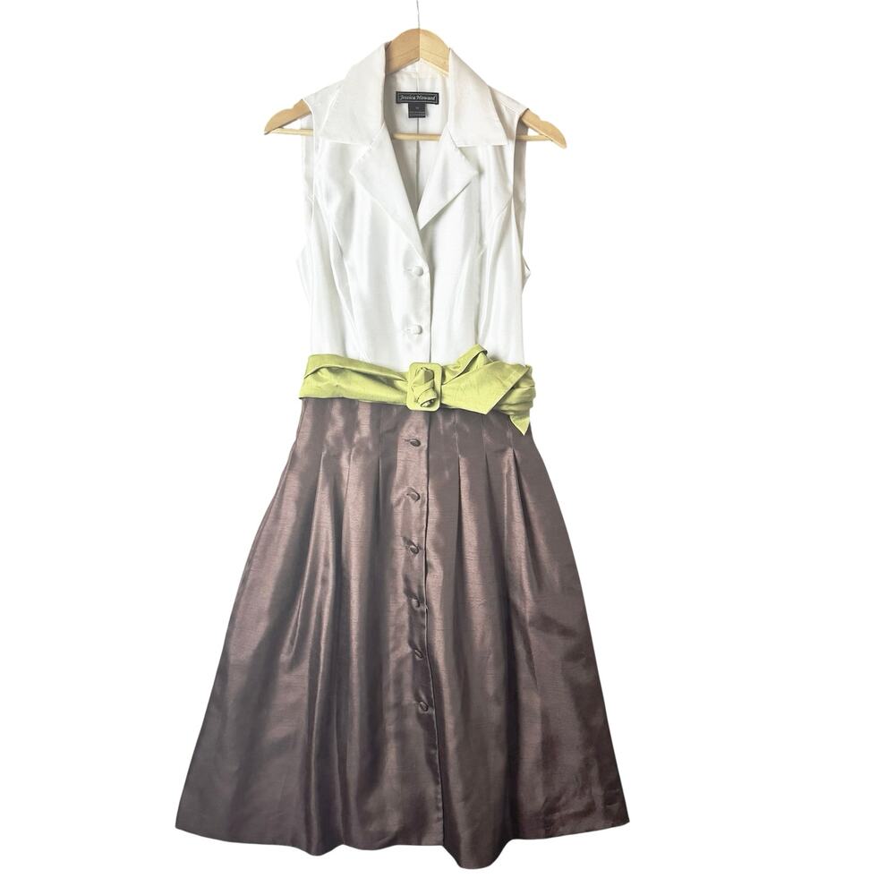 VTG Jessica Howard Fit & Flare Midi Dress Women’s Sz 10 Satin Special Occasion